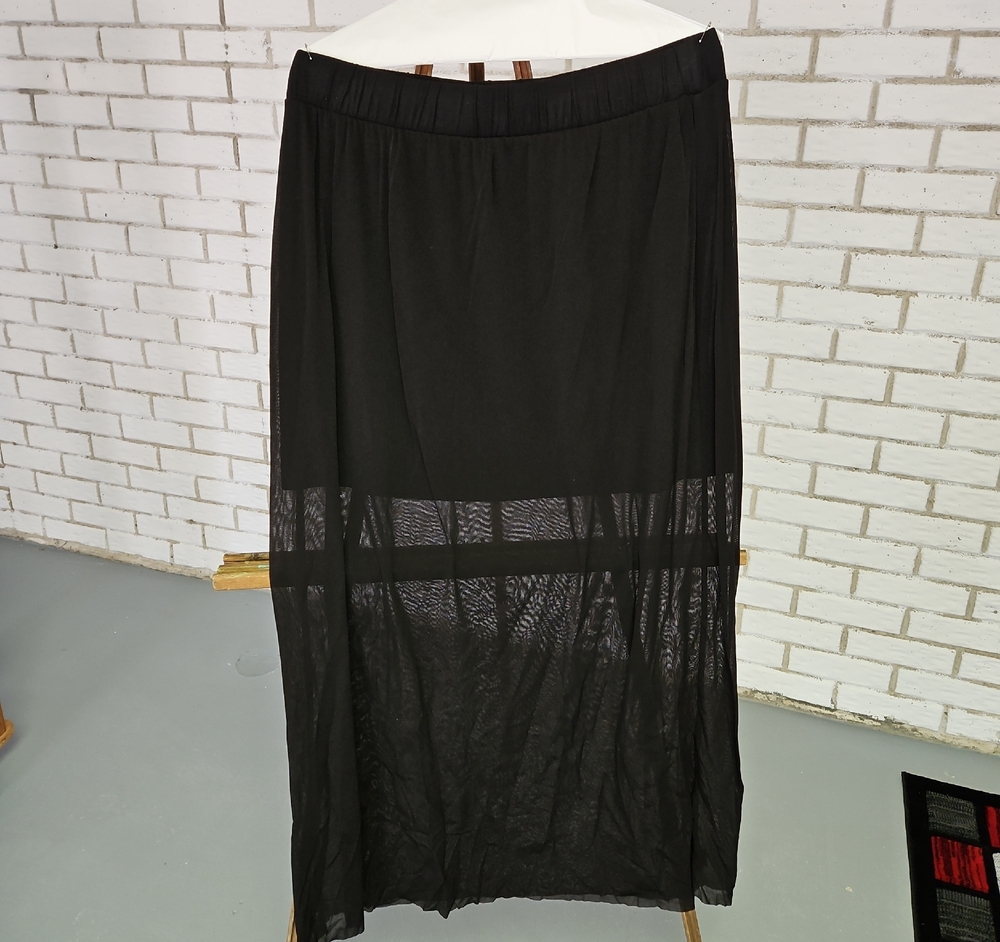 Maurices Black Sheer Panel Maxi Skirt
